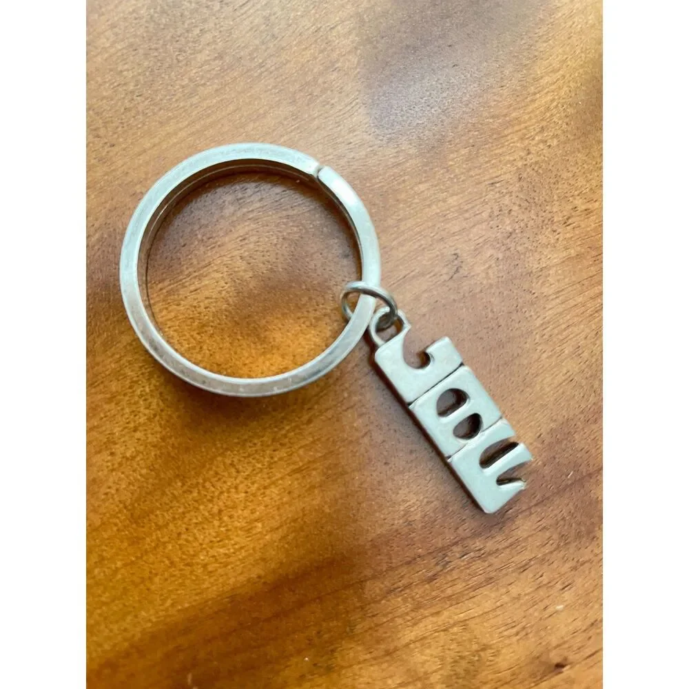 ~ Rare LAF Key Ring Vintage Sterling Silver* Key Chain Lafayette College VTG 70